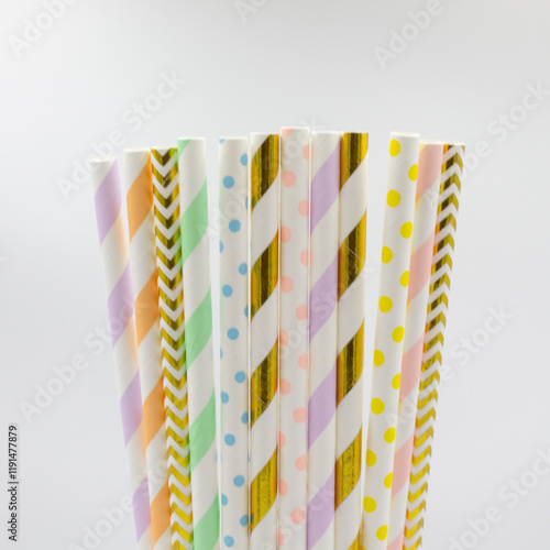Pastel Paper Drinking Straws
