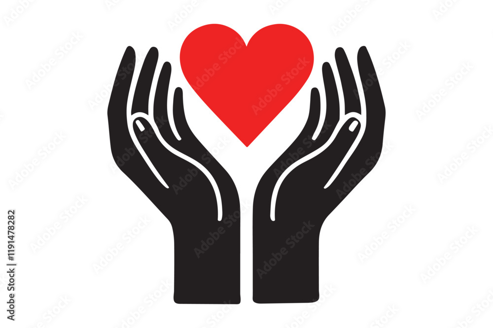 Heart in hands icon Heart in hands icon