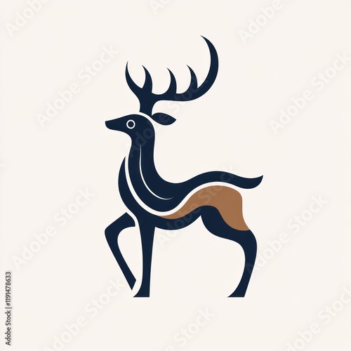 Elegant deer logo design, neutral background, corporate branding photo