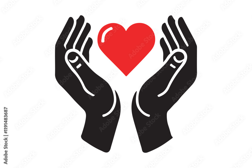 custom made wallpaper toronto digitalHeart in hands icon