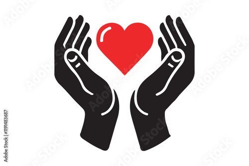 Wallpaper Mural Heart in hands icon Torontodigital.ca