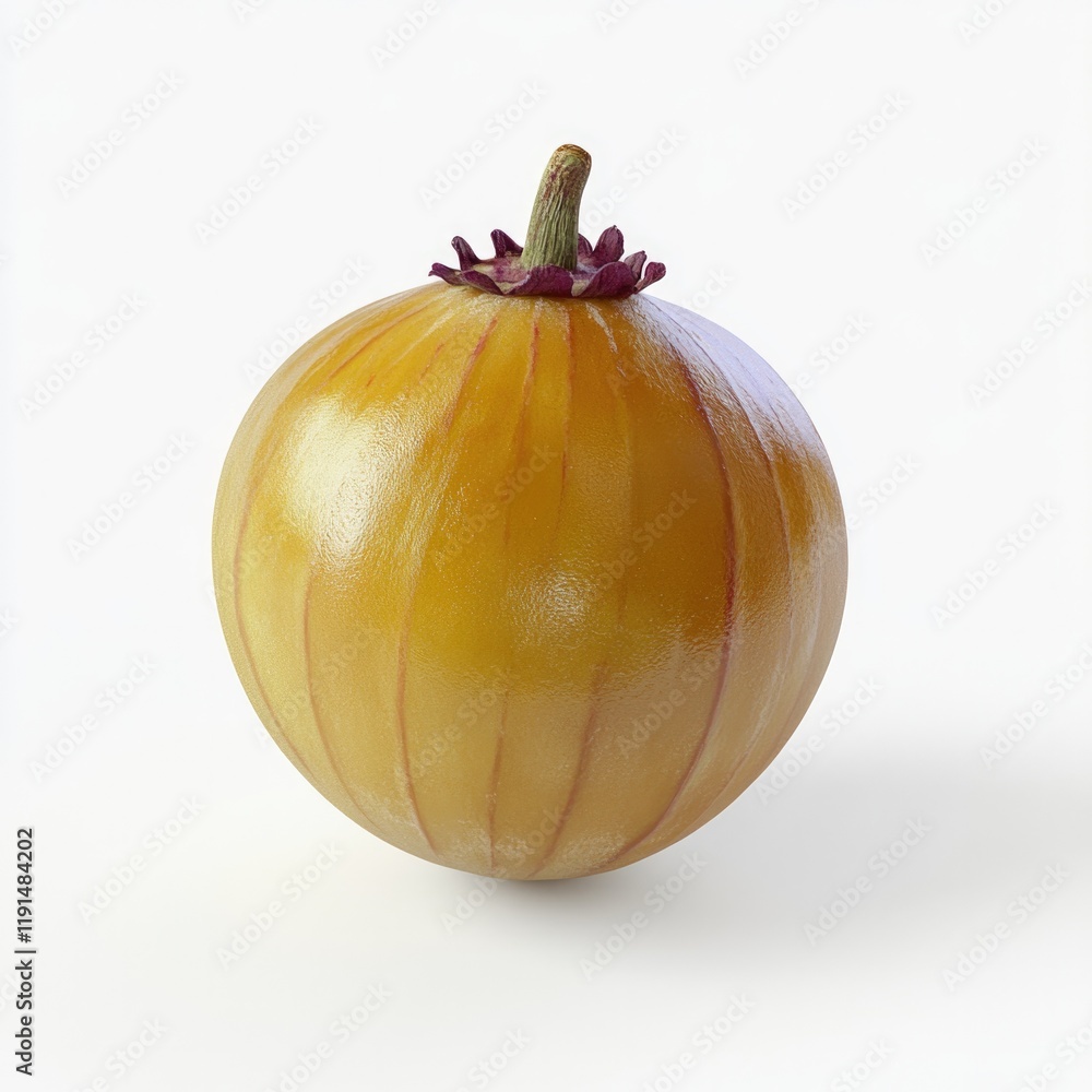 Spherical onion sculpture showcases smooth texture and natural c Spherical onion sculpture showcases smooth texture and natural c