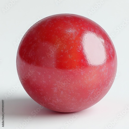 Shiny red sphere showcases smooth surface and vibrant color cont photo