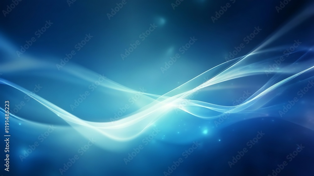 Abstract Blue Waves Flowing Smoothly Across Background Abstract Blue Waves Flowing Smoothly Across Background