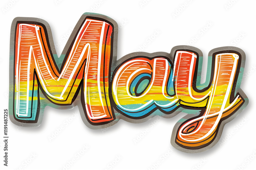 May, month background sticker May, month background sticker