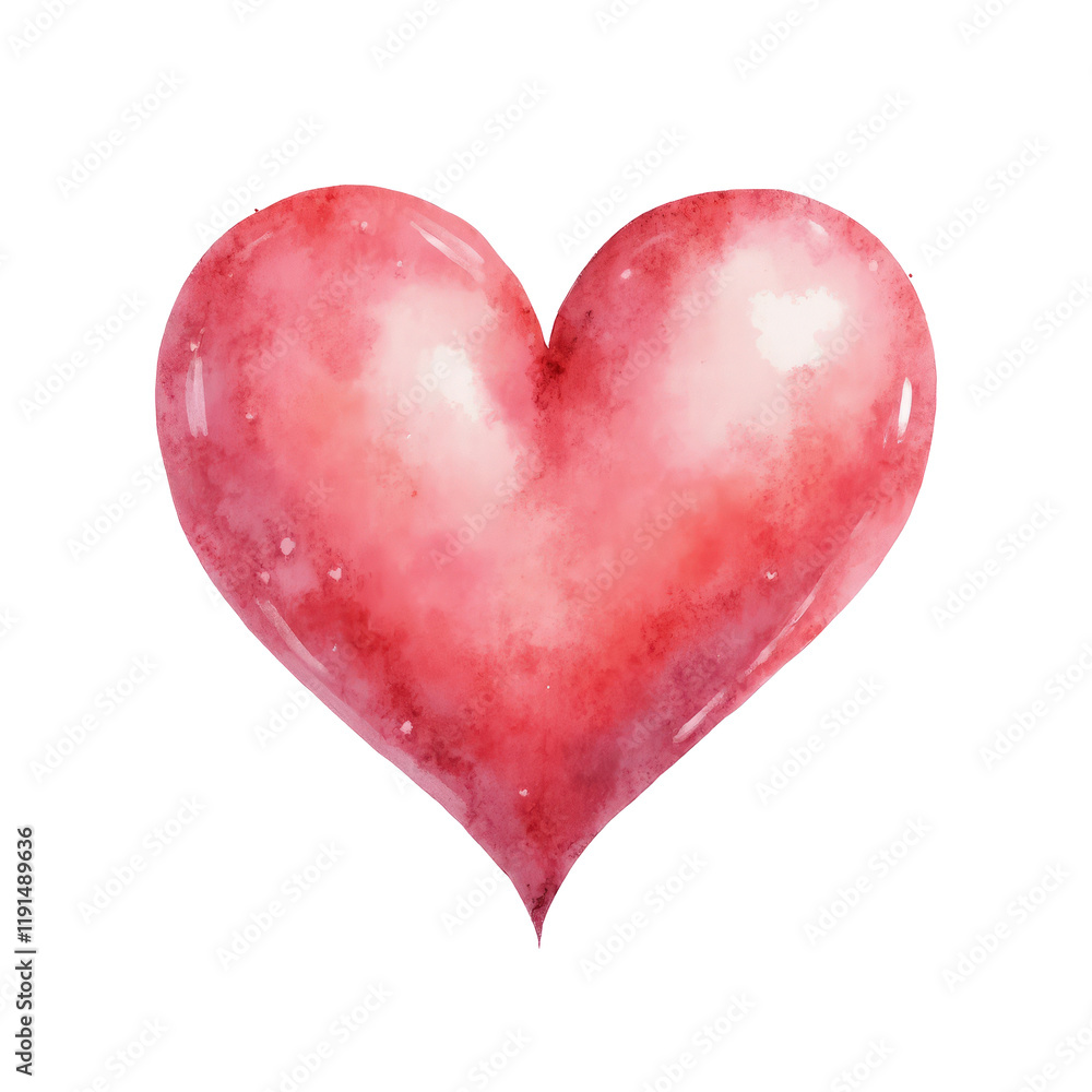 Heart illustration in watercolor style, painted in vibrant red tones on transparent background, symbolizing love and affection. Valentine's day, wedding illustration. Heart illustration in watercolor style, painted in vibrant red tones on transparent background, symbolizing love and affection. Valentine's day, wedding illustration.