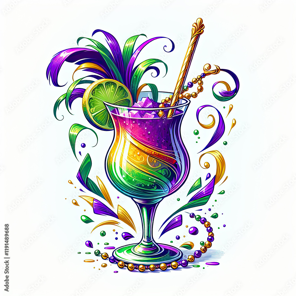 Cocktail for the festival Mardi Gras Cocktail for the festival Mardi Gras