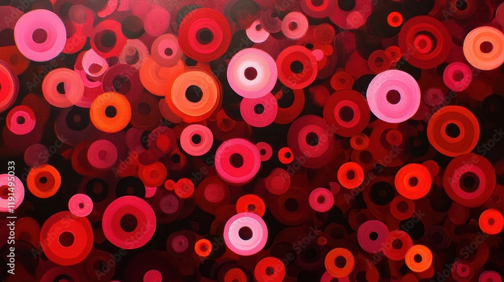 Abstract Painting with Swirling Pink and Red Colors Abstract Painting with Swirling Pink and Red Colors