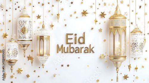 Eid ul fitar mubarak islamic greeting banner background  photo