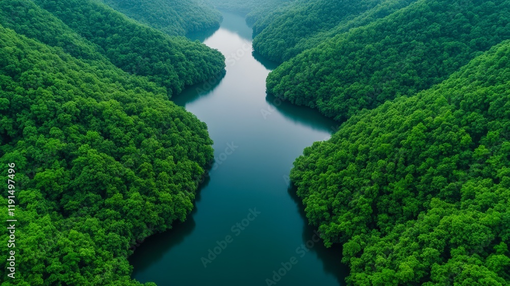 Aerial view of lush green hills surrounding a tranquil river, ideal for nature-themed projects, landscape design, or relaxation marketing, The vibrant greenery symbolizes peace and sustainability, Aerial view of lush green hills surrounding a tranquil river, ideal for nature-themed projects, landscape design, or relaxation marketing, The vibrant greenery symbolizes peace and sustainability,