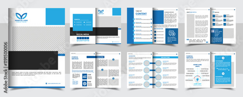 medical brochure template, Healthcare annual report, Hospital business profile template layout a4 size 