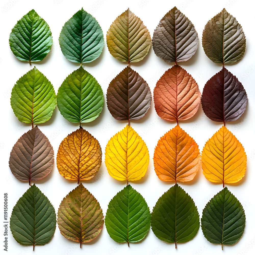 Obraz premium Vibrant Green Autumn Leaves Texture Displaying Nature's Patterns and Color Palette
