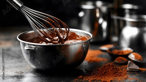 Cinnamon Chocolate Baking Ingredients in Mixing Bowl