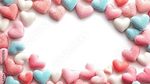 Playful valentine heart frame with colorful candy graphics