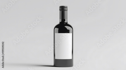 Bottle of Wine with Blank Label