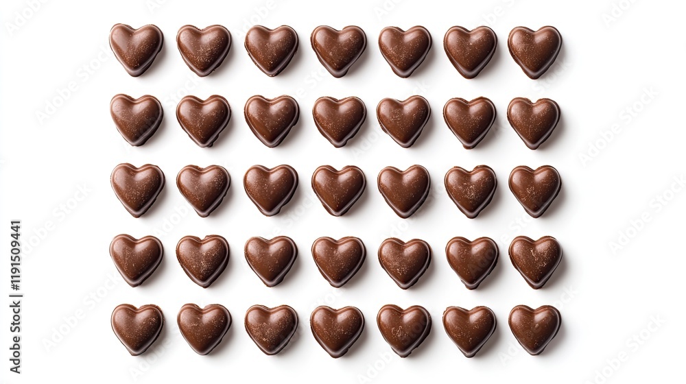 Obraz premium Chocolate hearts in a square frame a romantic valentine's treat
