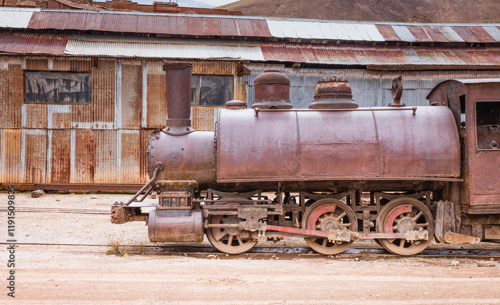 Naklejka premium trenes y locomotoras a vapor antiguos
