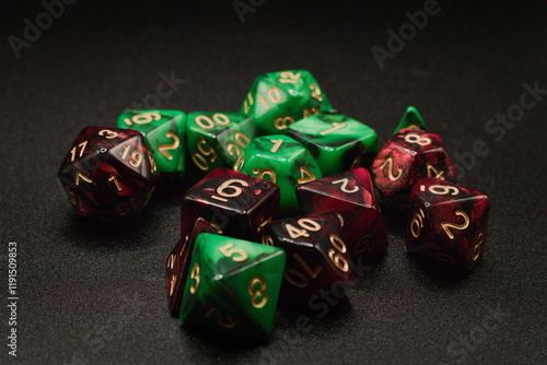 Dices Rolling - Red & Green photo