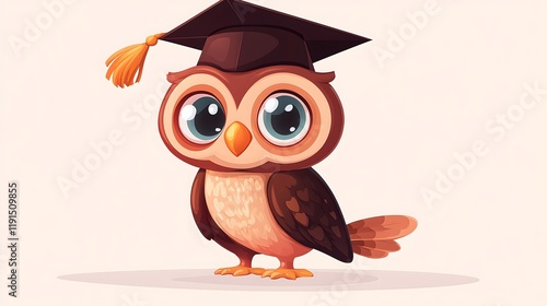 Graduating Owl Wearing Cap and Gown