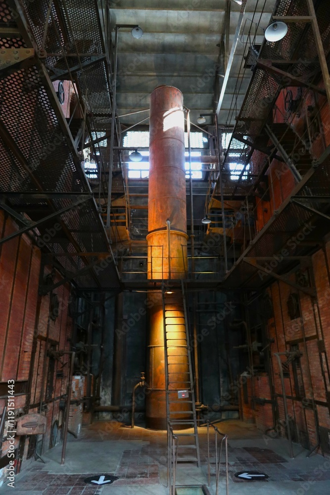 Obraz premium Vieja chimenea industrial.