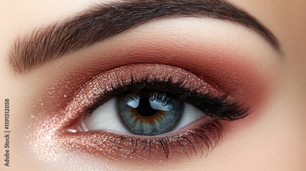 Obraz premium A Close Up Of A Beautifully Made Up Eye