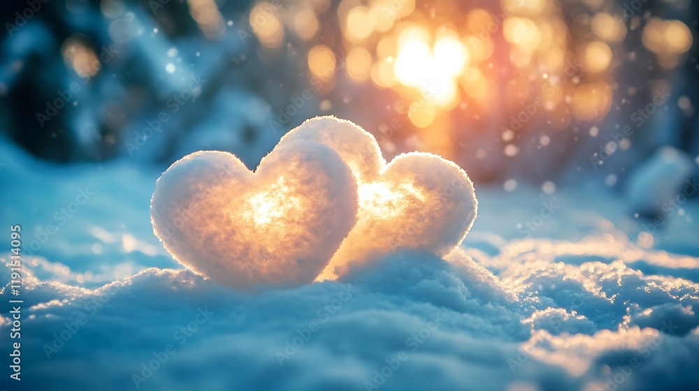 Fototapeta premium heart in the snow
