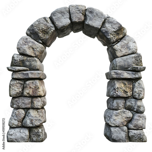 Ancient Stone Archway Gateway Medieval Rustic Design Entrance 3d old grey game path wall aged rocks 