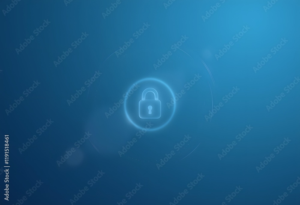 A minimalistic cybersecurity design with a lock icon A minimalistic cybersecurity design with a lock icon