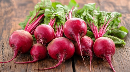 Freshly harvested radishes and turnips displayed on a rustic wooden table