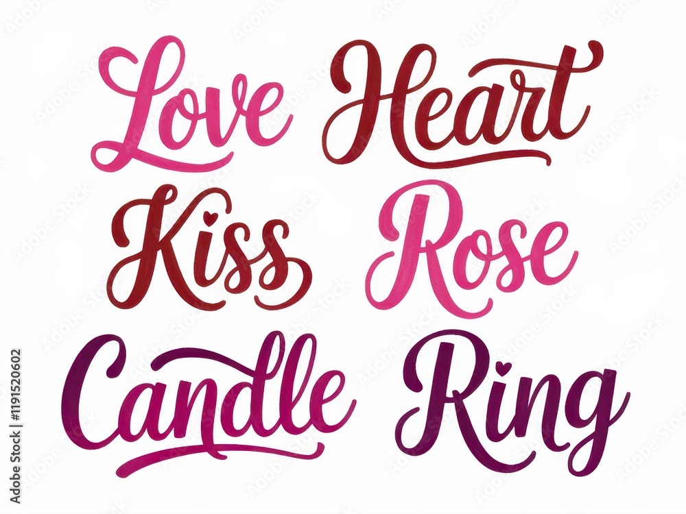 Romantic Words Love Heart Kiss Rose Candle Ring Romantic Words Love Heart Kiss Rose Candle Ring