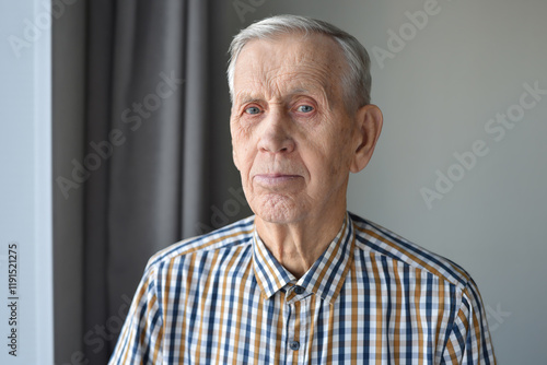 Portrait of a handsome old man 85 years old
