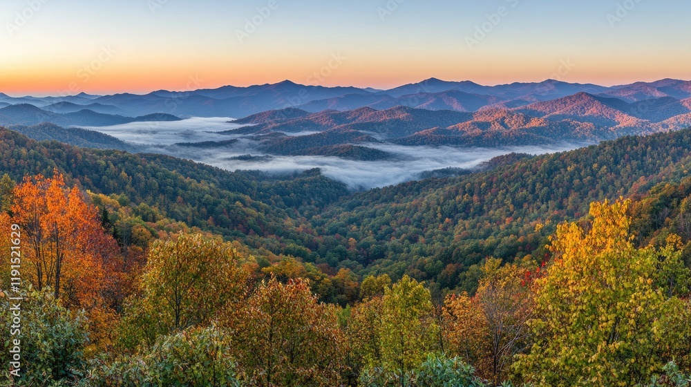 Autumn Sunrise Over Majestic Appalachian Mountains Autumn Sunrise Over Majestic Appalachian Mountains