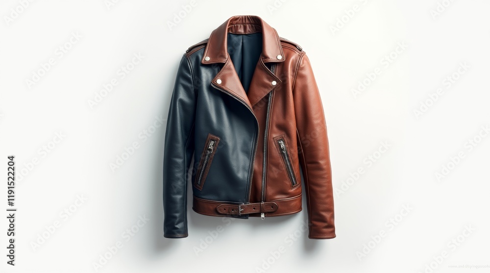 Naklejka premium Leather jacket isolated on white