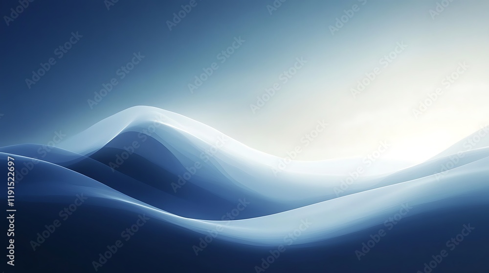 Abstract Blue Waves Landscape Digital Art Abstract Blue Waves Landscape Digital Art