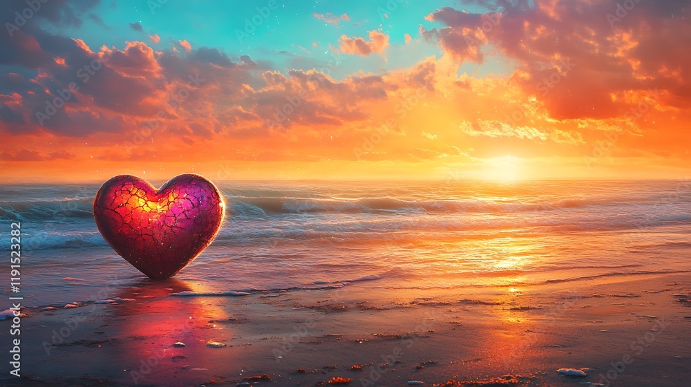 Fototapeta premium heart in the sea