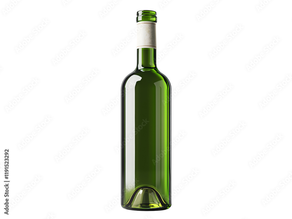 Isolated Green Wine Bottle with Empty Space for Design Isolated on transparent background Isolated Green Wine Bottle with Empty Space for Design Isolated on transparent background
