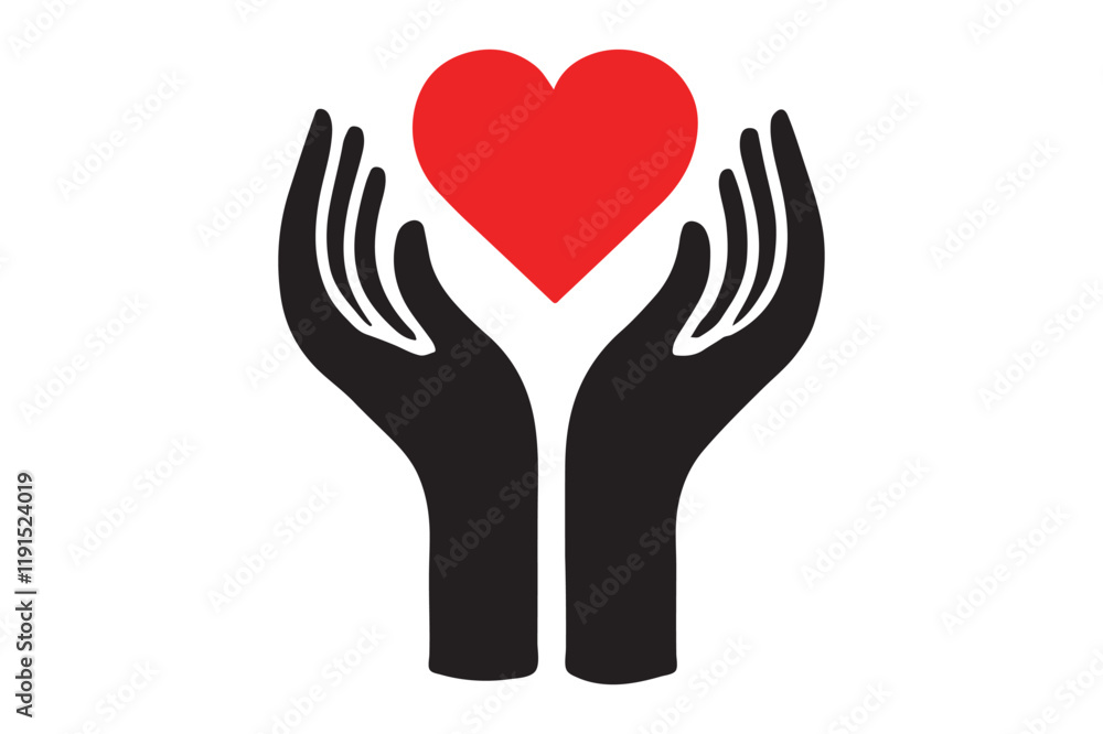 Fototapeta premium Heart in hands icon