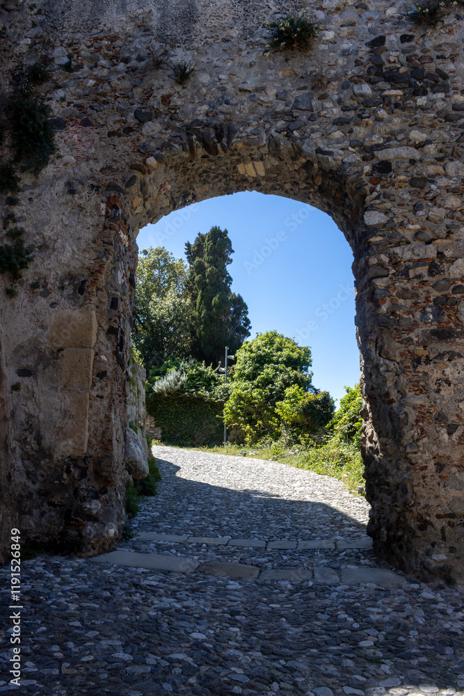 Obraz premium Details of architecture of Castello di MIlazzo, Sicily, Italy