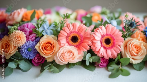 Colorful display of artificial flowers arranged on a table in a craft workshop