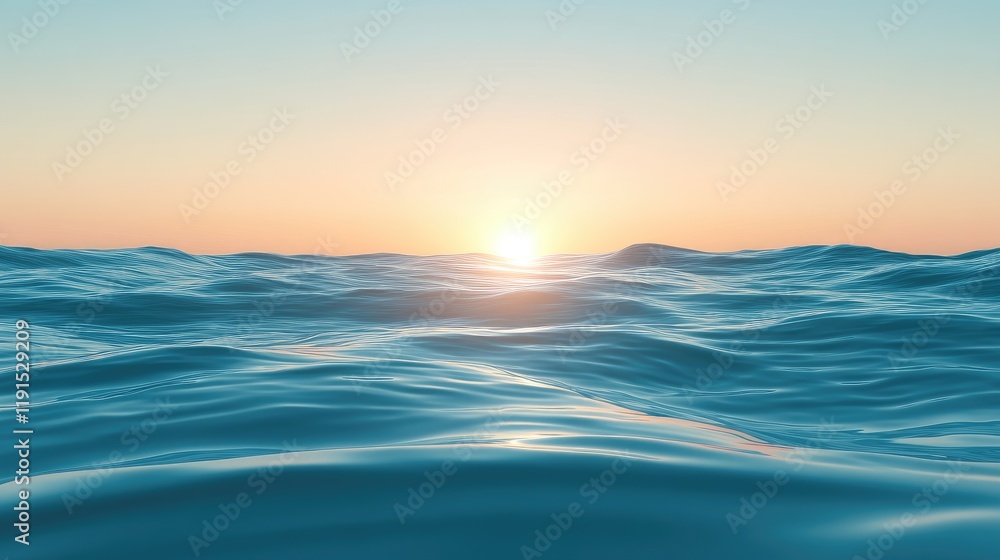 Serene Ocean Waves at Sunset Golden Light Serene Ocean Waves at Sunset Golden Light