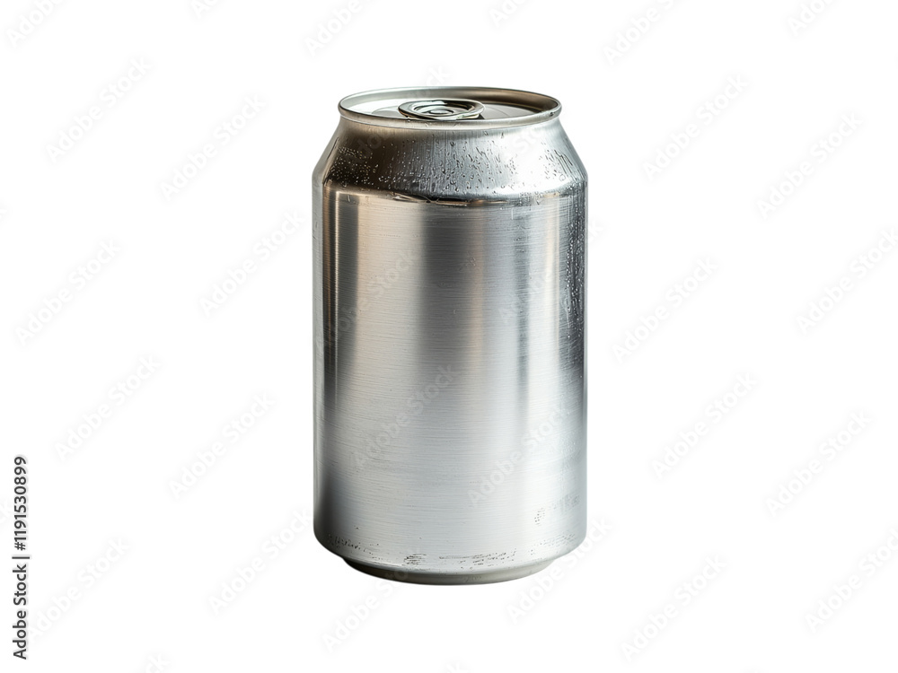 Metallic Beverage Can with Water Drops Isolated on transparent background Metallic Beverage Can with Water Drops Isolated on transparent background