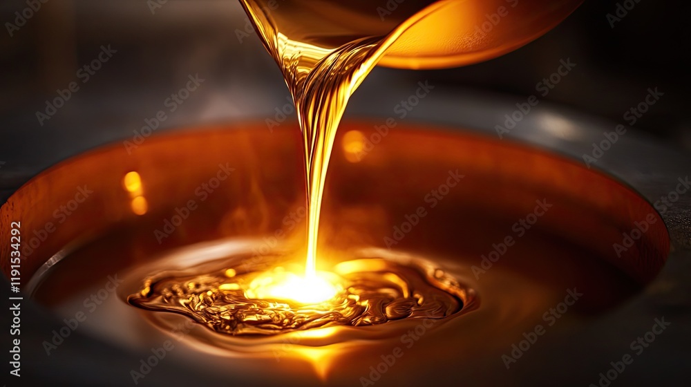 Molten Gold Pouring into a Crucible Molten Gold Pouring into a Crucible