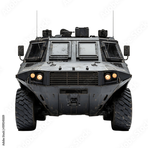 Military Armored Vehicle Front View Tough Grey Powerful Design car war 4x4 army dark truck tires    
