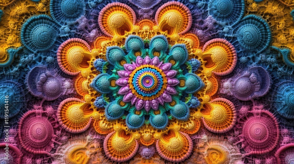 Vibrant Colorful Abstract Mandala Design Featuring Intricate Circular Patterns Vibrant Colorful Abstract Mandala Design Featuring Intricate Circular Patterns