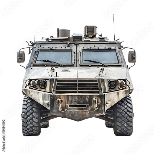 Military Armored Vehicle Front View Tough Strong Powerful Security Transport war army grey duty     