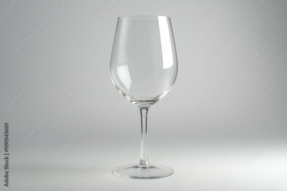 Elegant wine glass stands alone, showcasing its clear design and Elegant wine glass stands alone, showcasing its clear design and