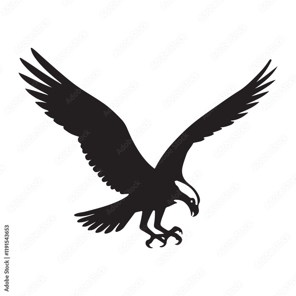 Obraz premium Osprey Bird Silhouette Vector Illustration