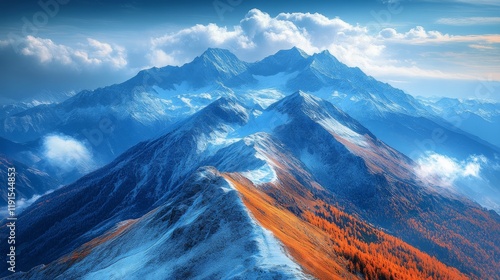 Scenic mountain landscape with vibrant flowers and clear water reflecting the...