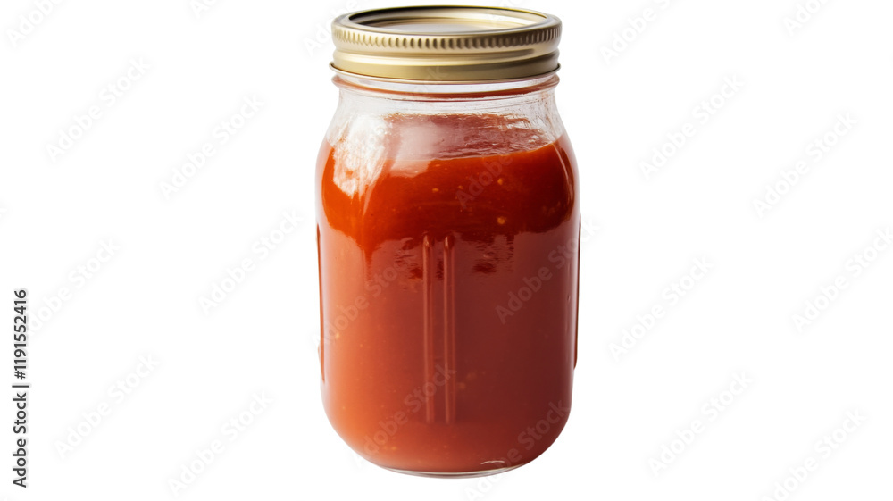 Glass jar of tomato sauce, isolated on transparent background Glass jar of tomato sauce, isolated on transparent background