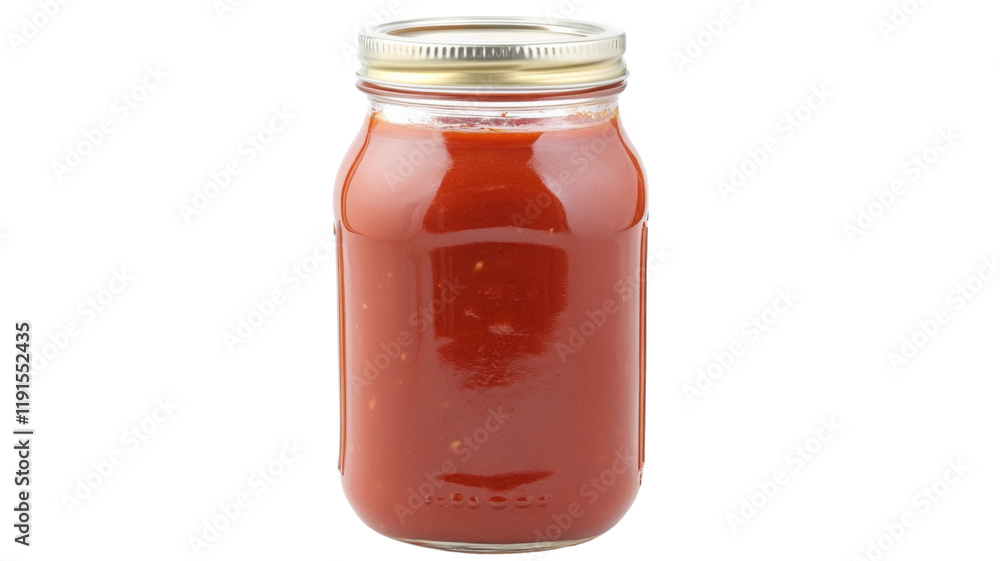 Glass jar of tomato sauce, isolated on transparent background Glass jar of tomato sauce, isolated on transparent background